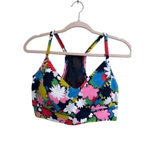 Boden Floral Print Sports Bra Racerback Yoga Gym Workout Activewear Women Size 8